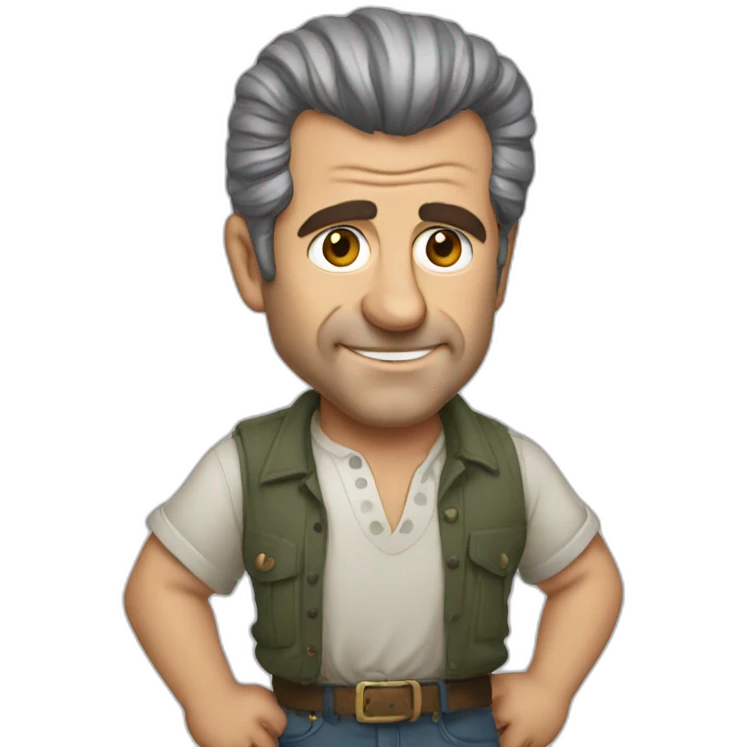 Mel Gibson cartoon wearing shirt emoji