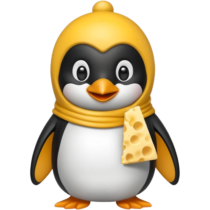 penguin with cheese costume emoji