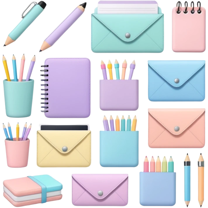 articulos de libreria aesthetic de colores emoji