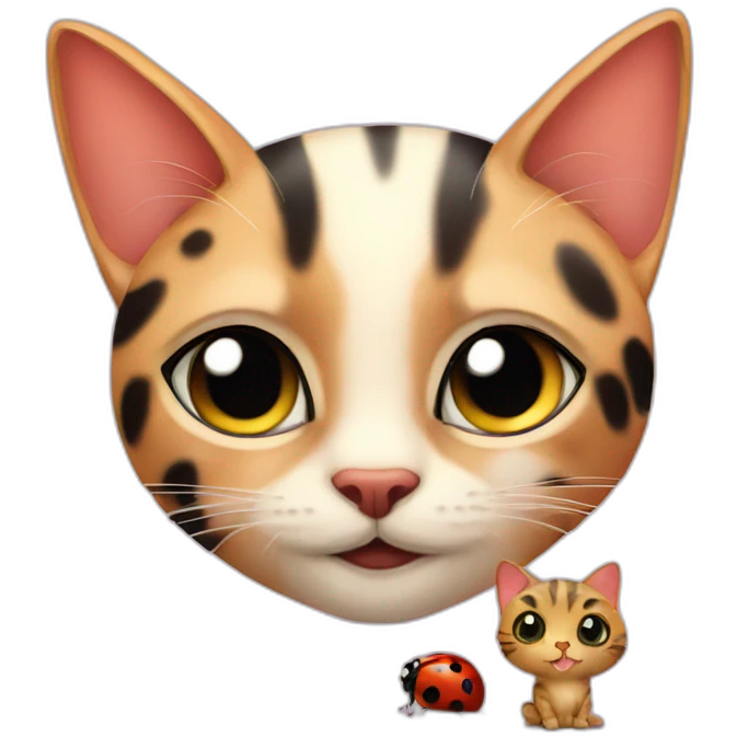 lady bug and cat  emoji