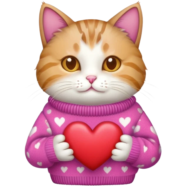 cat wearing a heart sweater  emoji