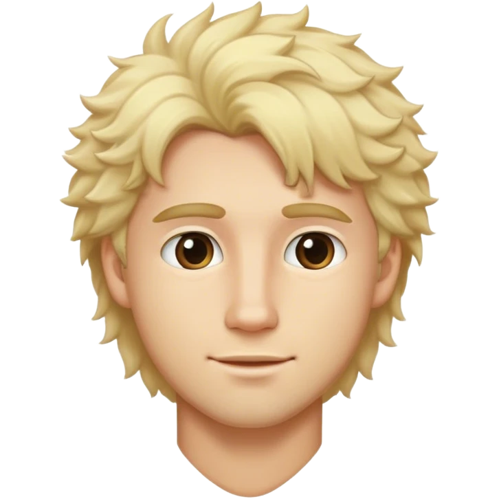 Handsome fluffy haired blonde guy emoji