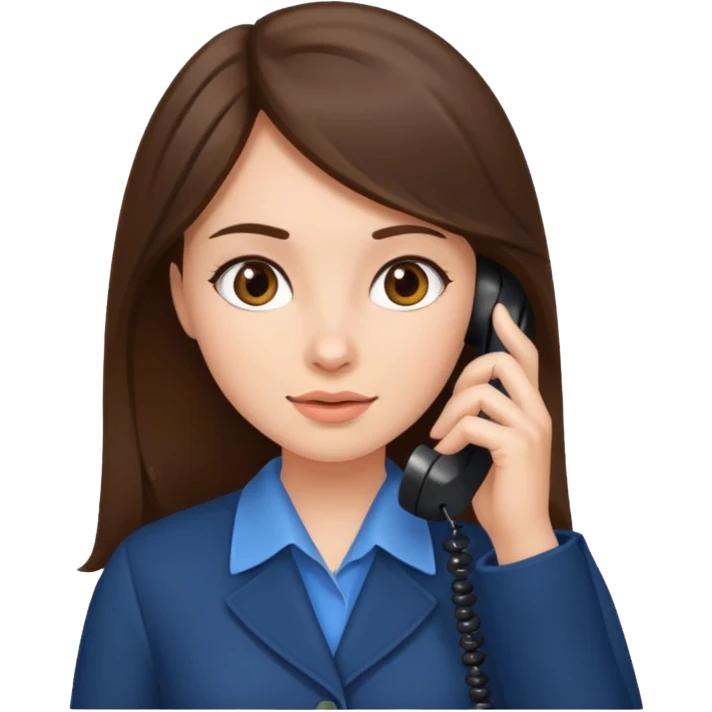 ￼ Brunette Haired Girl on the phone  emoji