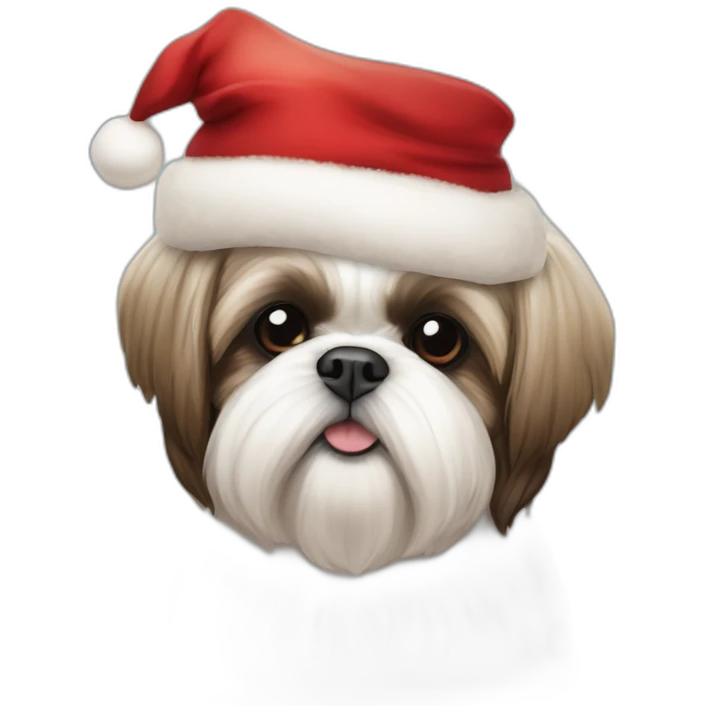 Shih tzu avec deco pere noel emoji