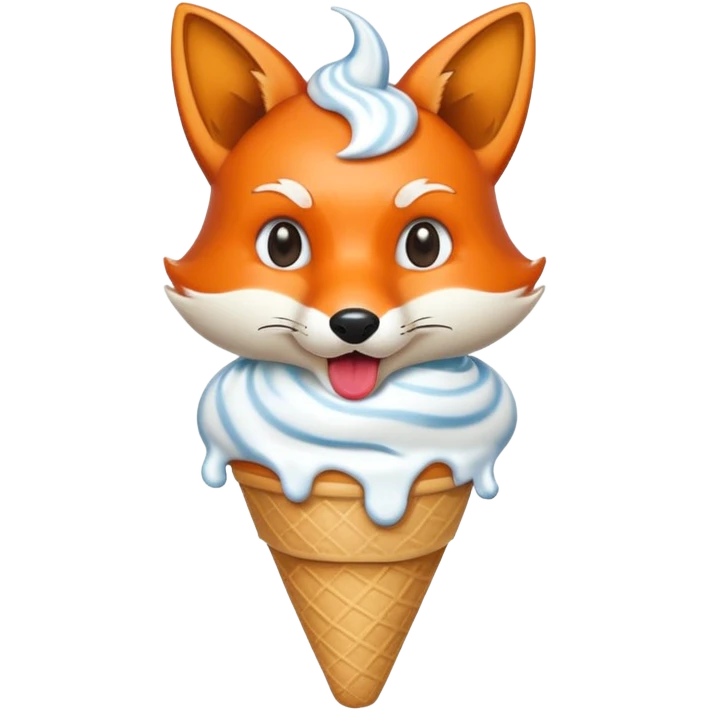 dondurma yiyen tilki emoji