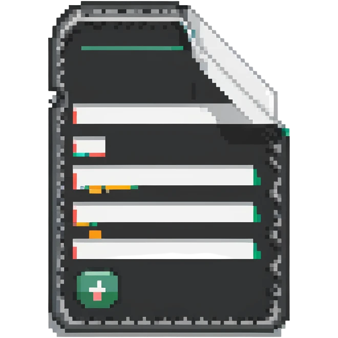 Digital document with password entries emoji