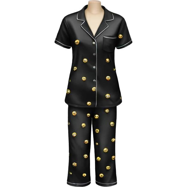 Black silk pyjama set emoji