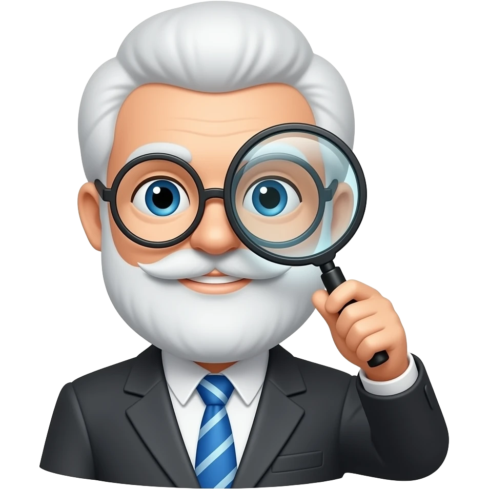 PROFESOR EXPERO CON LUPA emoji