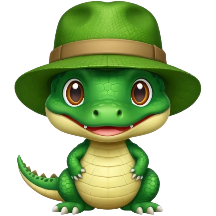 baby crocodile in hats emoji