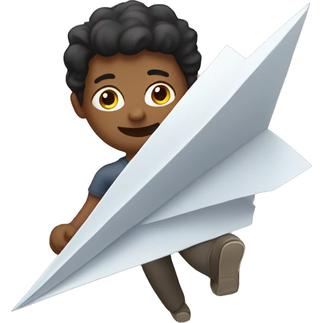 Me flying a paper airplane emoji