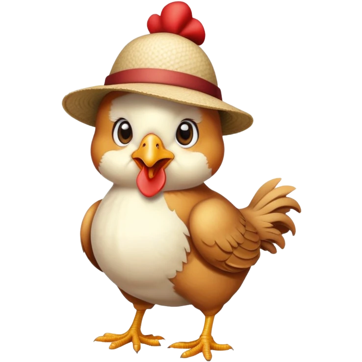 Chicken with hat  emoji