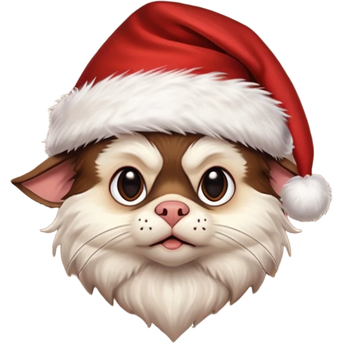 mogwai from the movie gremlins with a santa hat emoji