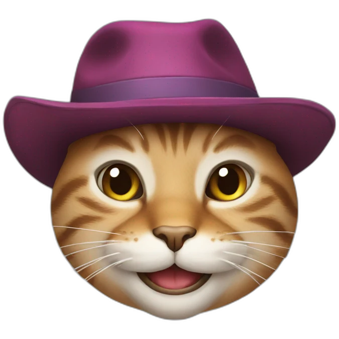 cat with a smile and a hat emoji