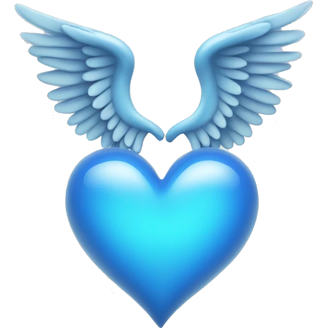 Blue heart with angels wing emoji