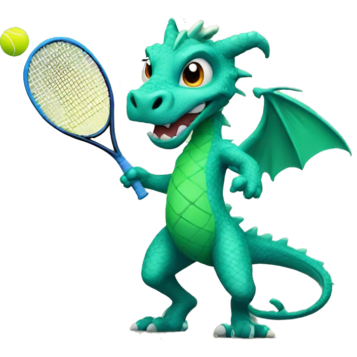 Dragon playing tennis emoji