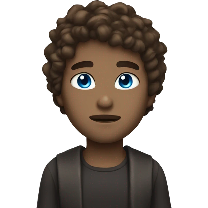 brown hair blue eyes black skin demon emoji