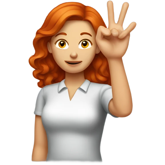 Red headed woman giving the timeout sign emoji