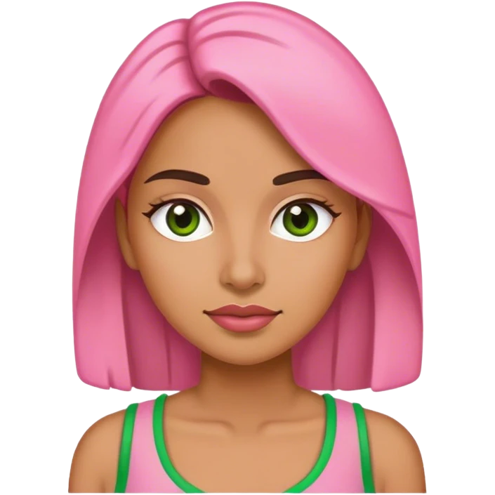 Latino woman in pink and green  emoji
