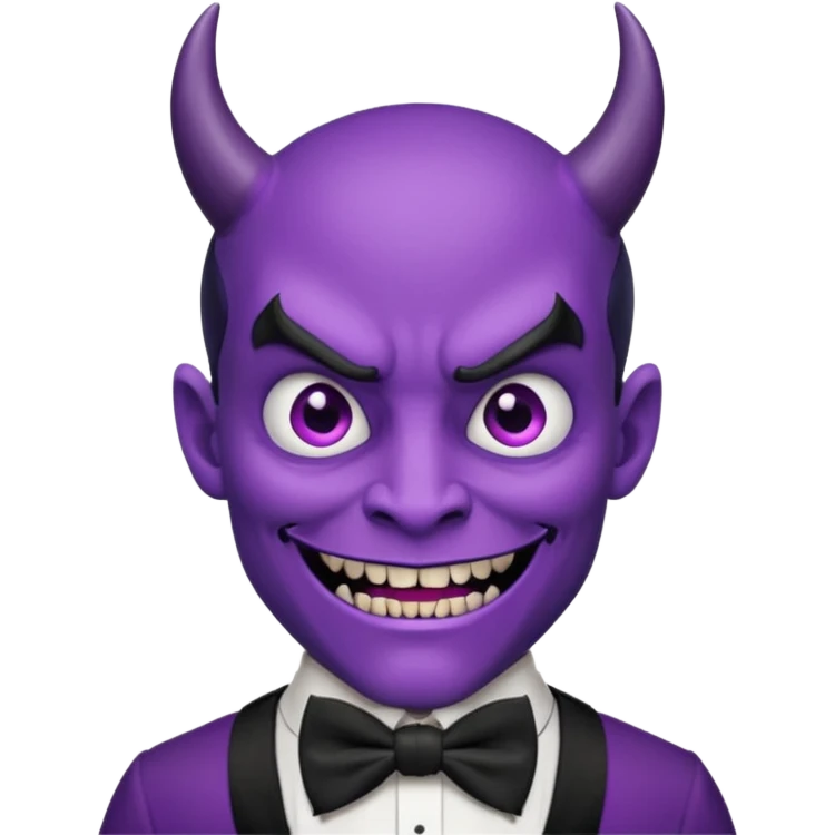 purple face devil with bowtie emoji