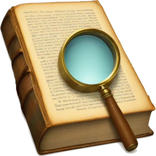 vintage book with magnifying glass emoji
