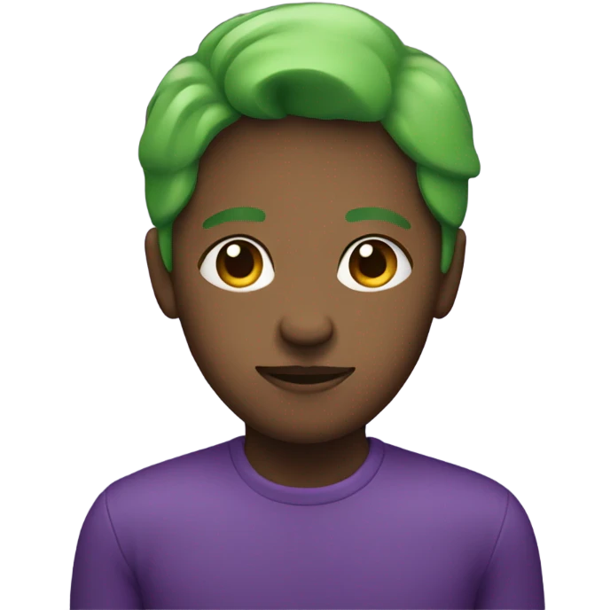 Purple and green human  emoji