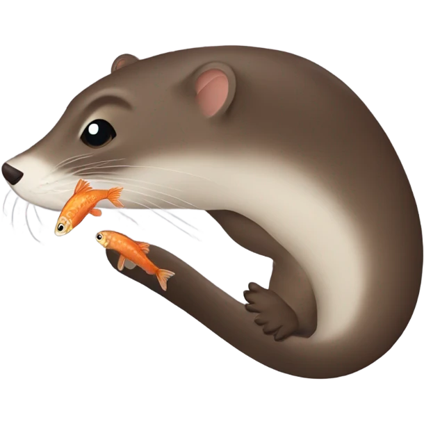 Mink with fish emoji