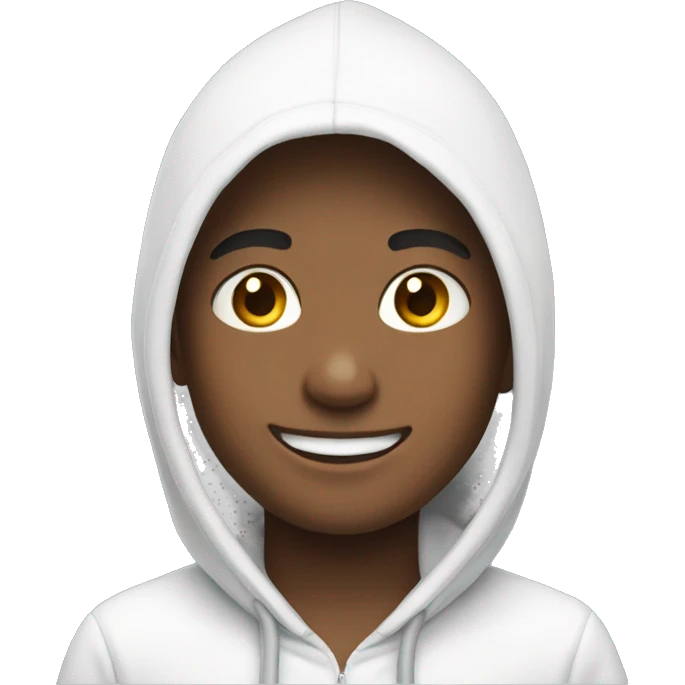 smiling boys in white hoodie emoji