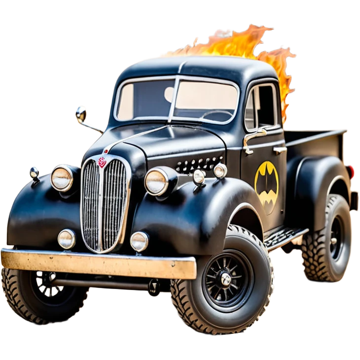 1:10 off-road lcg burning Basher Wednesday Adam’s CatWoman’s 1954 blackened tarnished hotrod jaguar extended cab rc pickup (extra wide low-profile pin tires without fenders) emoji