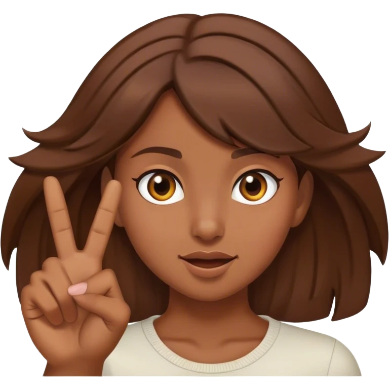 Brown hair girl flipping off camera  emoji