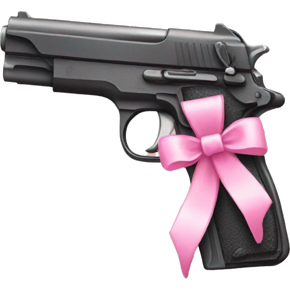 pink pistol with a pink ribbon emoji