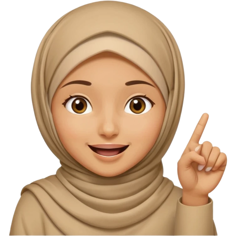 Girl wearing hijab and pointing laughing emoji