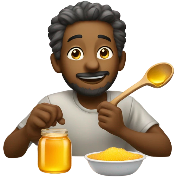 Man eating honey emoji