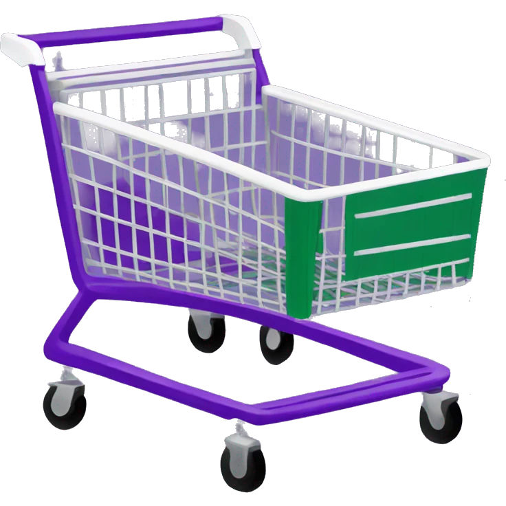 shopping cart purple white darkgreen emoji