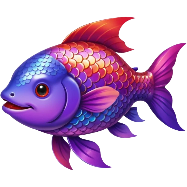 color gradient between red and purple glitter cute happy fish carp emoji