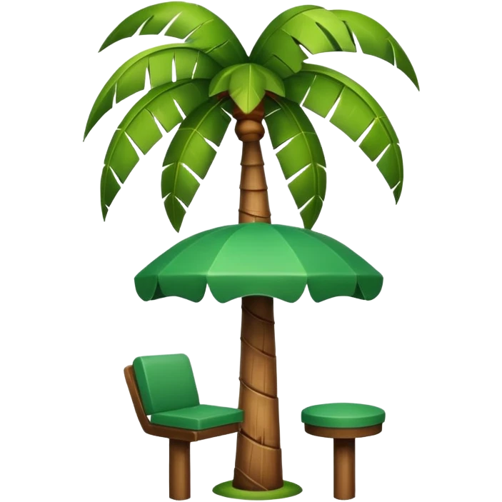 palm tree with a seat under it  emoji