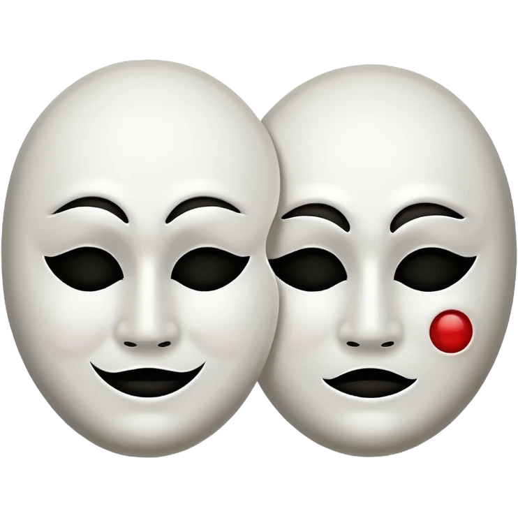 Two mask that is circling one is happy the other is sad emoji