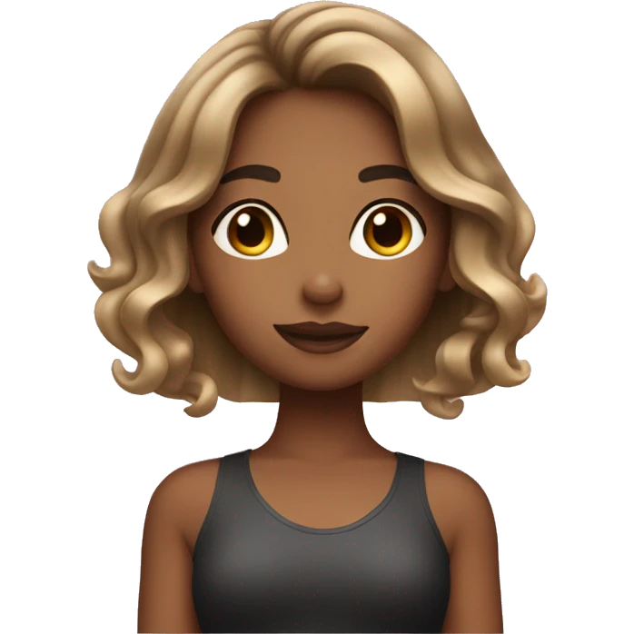 Girl with balayage hair making a pose  emoji