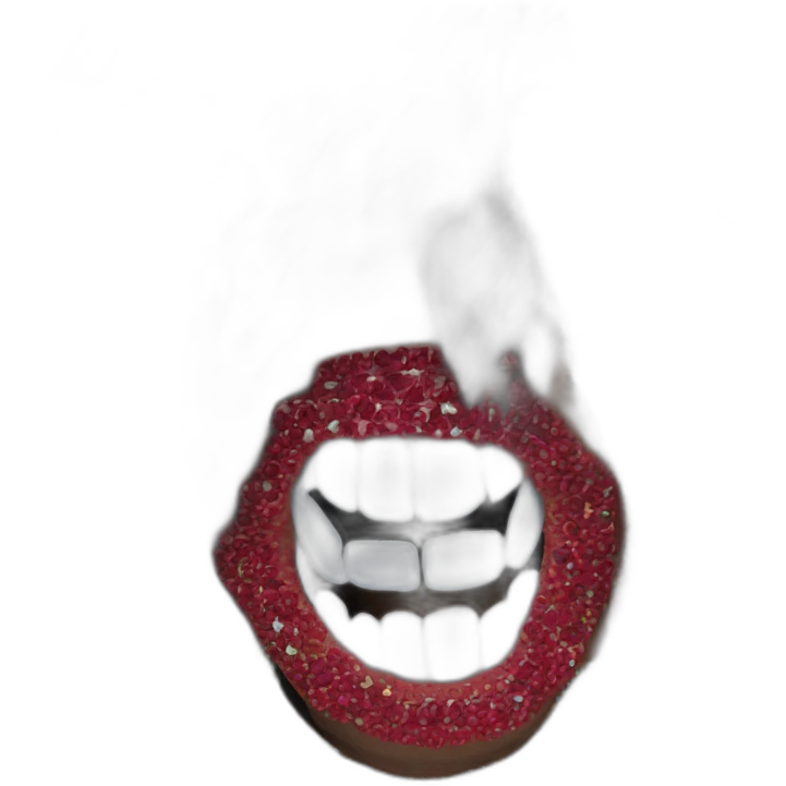 sparkling smile with sharp teeth emoji