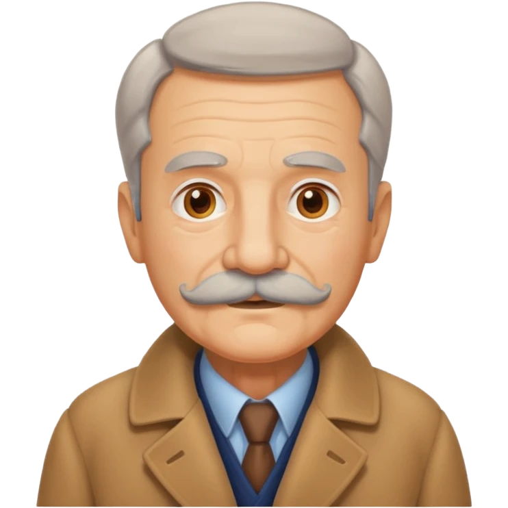 mustaches elderly man with coat emoji