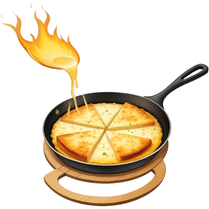 Saganaki pan flamed cheese emoji