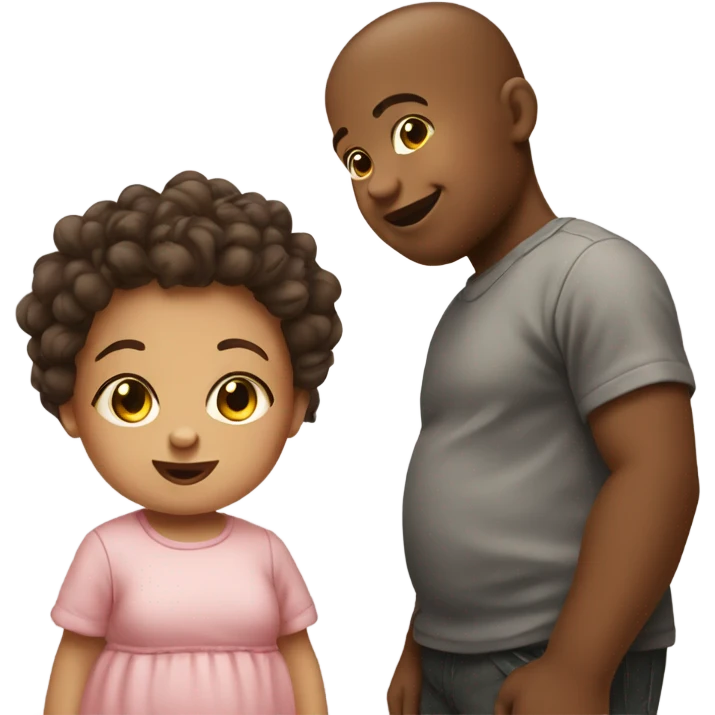 larger baby boy beside a smaller baby girl emoji