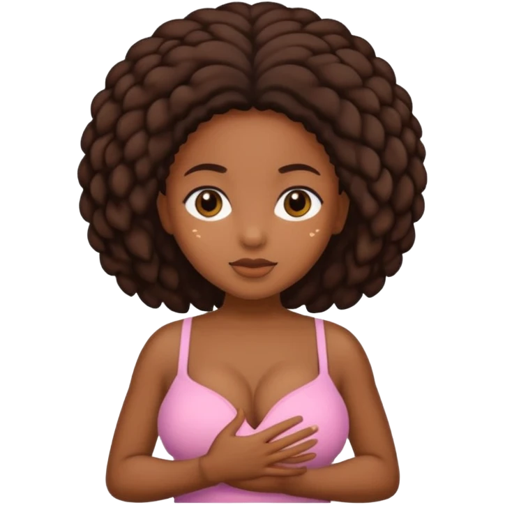 a black girl holding her titties emoji