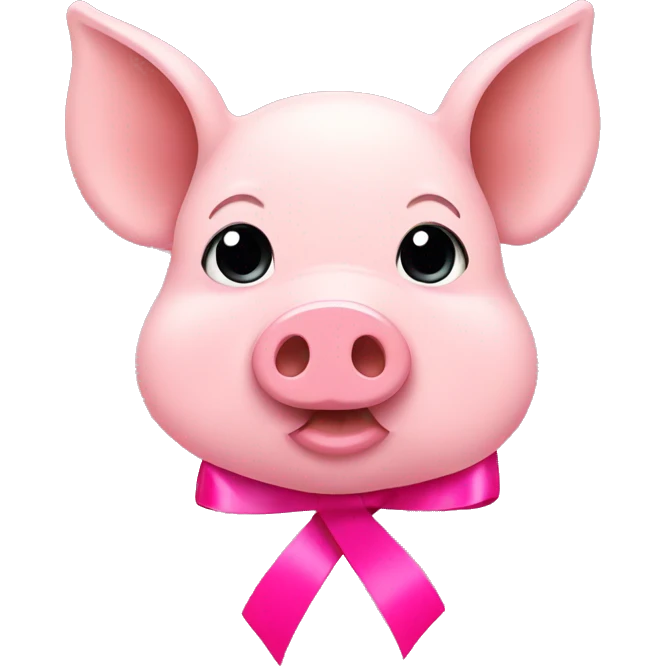 Pig and pink ribbon emoji