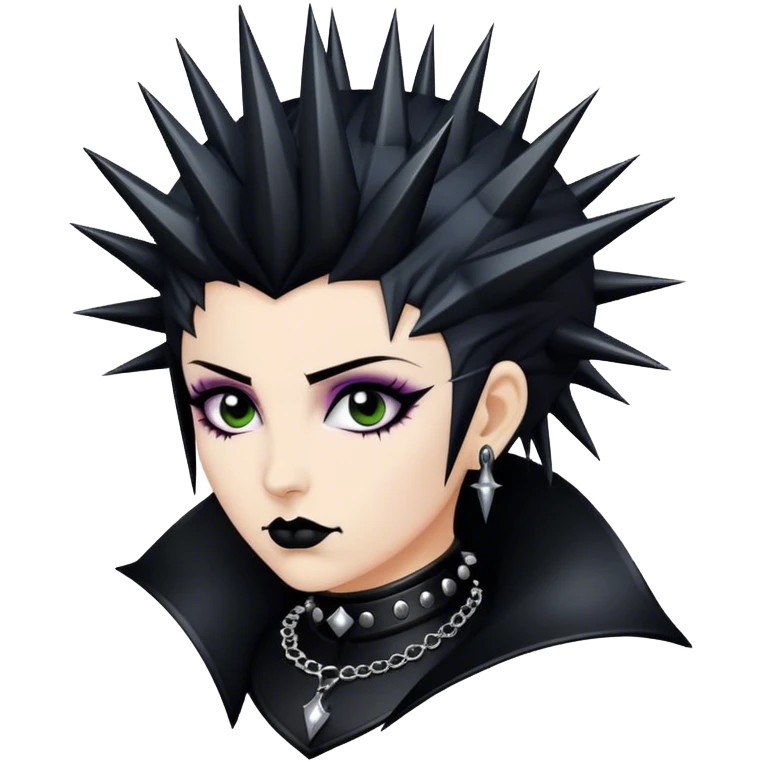 goth renaissance woman with spiked collar emoji