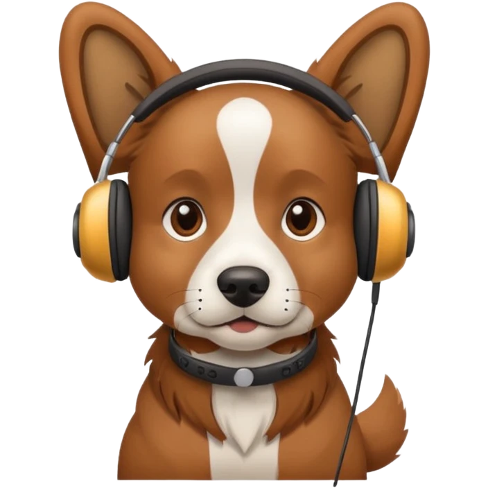 Dog with earphones  emoji
