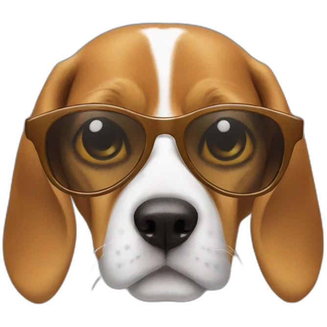 Beagle face sunglasses emoji