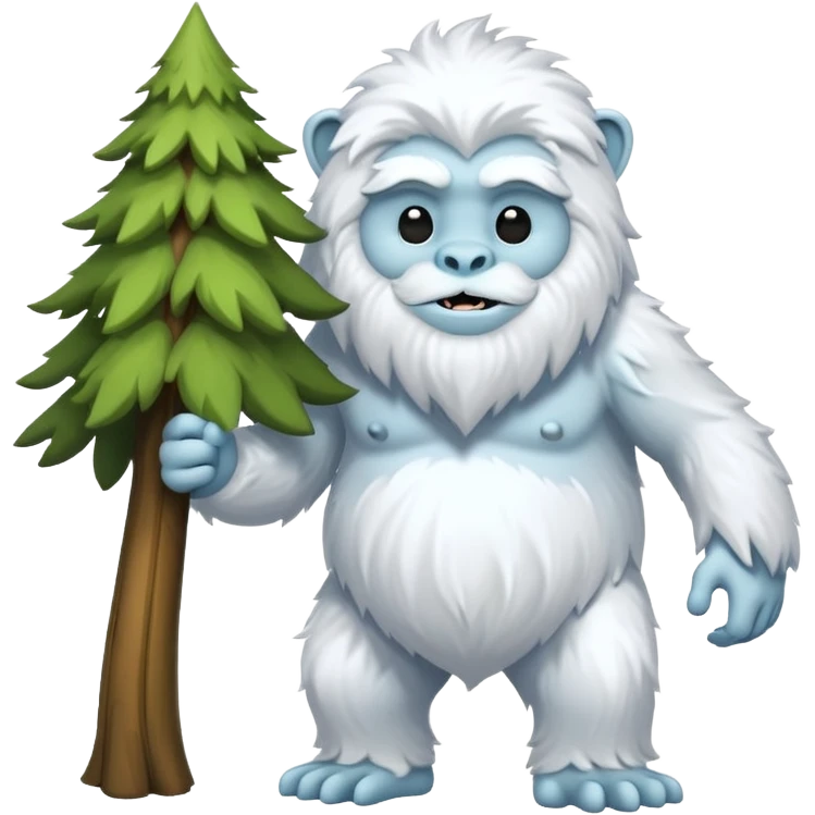 yeti, carrying a big tree emoji