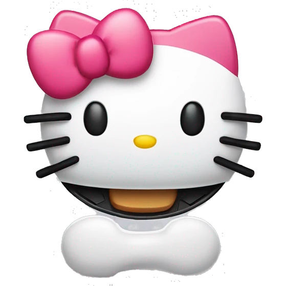 Hello kitty with a grill emoji
