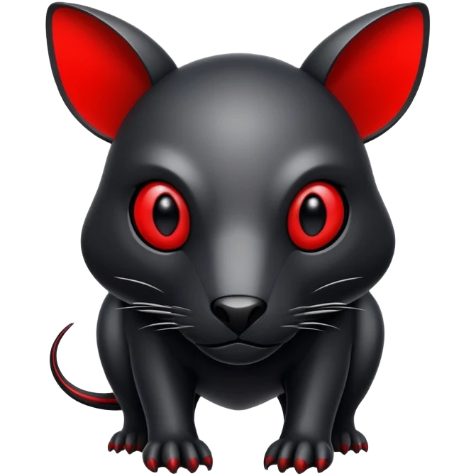 Modern futuristic black dark fakemon-animal-creature with red accents emoji