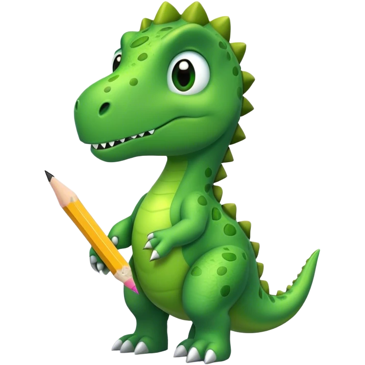 dinosaur with pencil  emoji